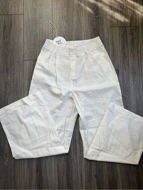 Princess Polly Ayla White Linen Pants